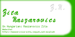 zita maszarovics business card